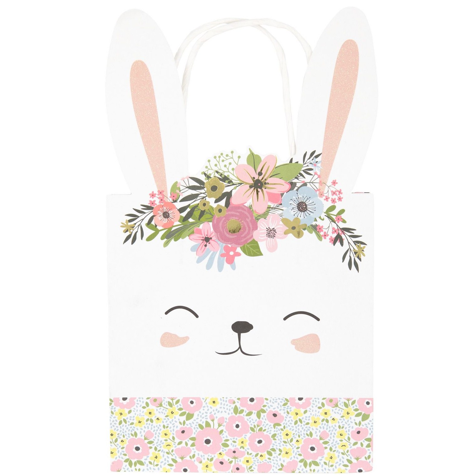 Taška dárková Zajíček s květinami 22x13 cm 1 ks