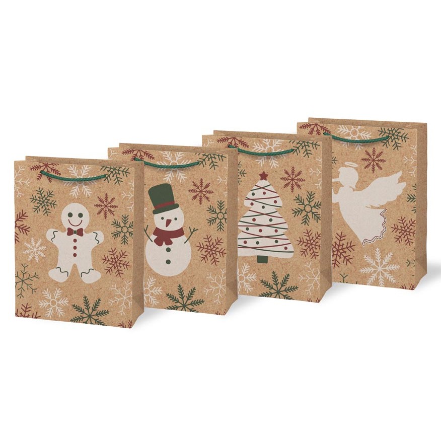 Taška papírová L vánoční mix 26x32 cm