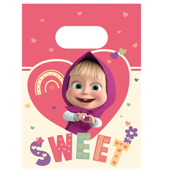 Tašky papírové Máša a Medvěd 4 ks