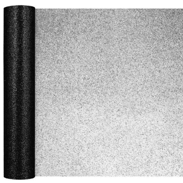 Tyl třpytivý černý 30 cm x 9 m