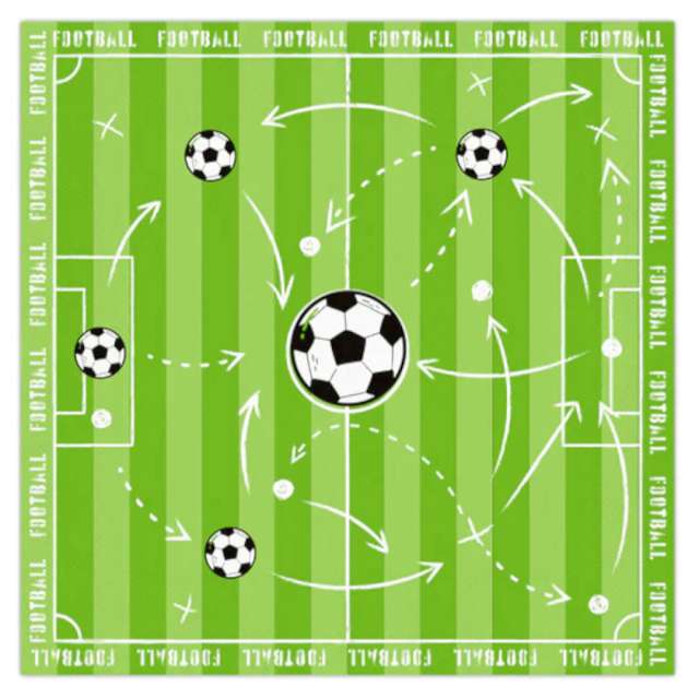 Servítky papierové Futbal 33x33 cm, 10 ks