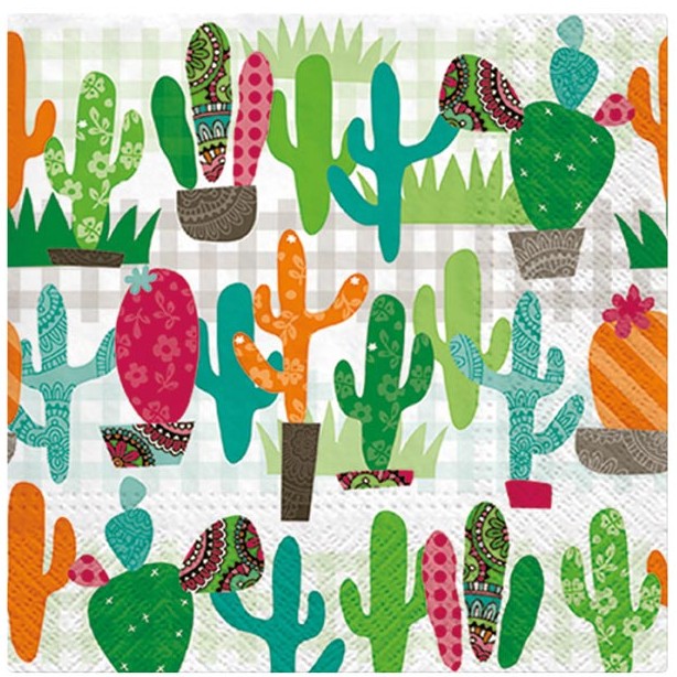 Ubrousky papírové Kaktusy 20 ks