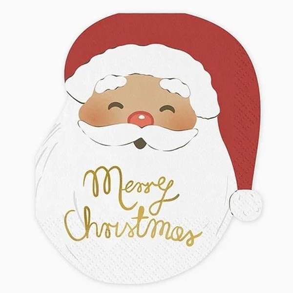 Ubrousky papírové Merry Christmas Santa 13x16 cm 12 ks