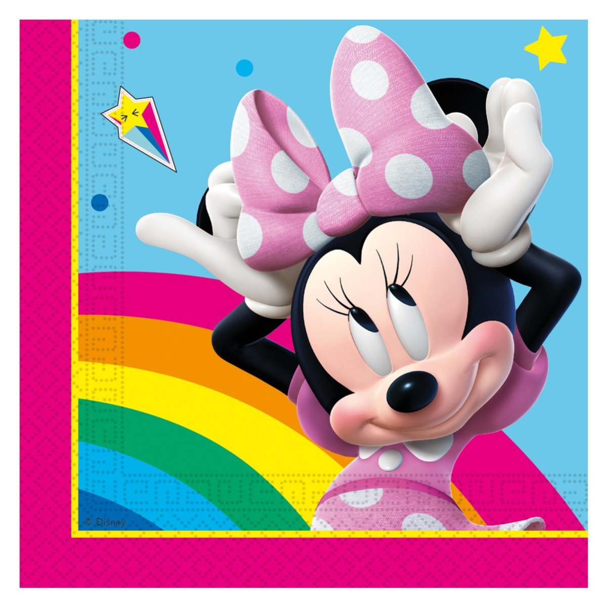 Ubrousky papírové Minnie duha 33x33 cm 20 ks