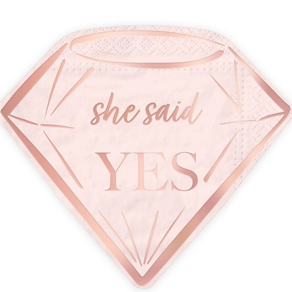 Ubrousky papírové She Said Yes růžové zlato 10 ks