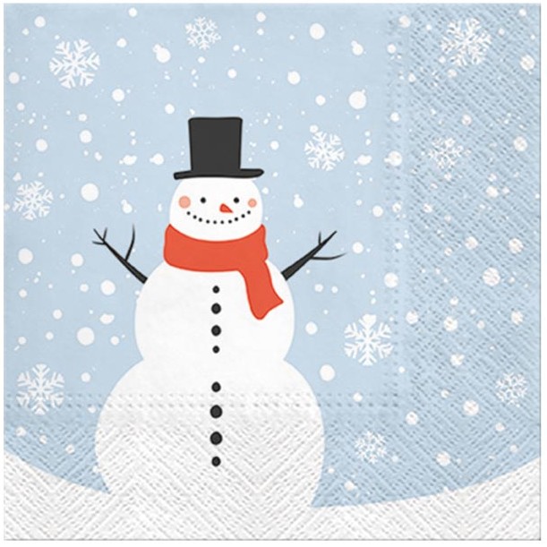 Ubrousky papírové Sněhulák 20 ks
