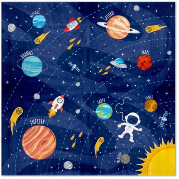 Servítky papierové Vesmír 33 x 33 cm 10 ks