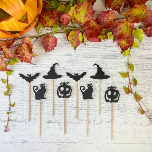 HALLOWEEN dekorácie na cupcakes a torty 8ks