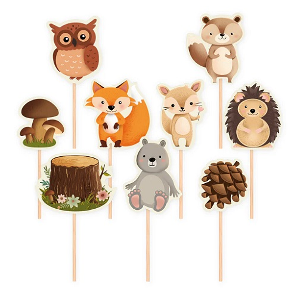 Zápichy na dort Lesní zvířátka 9 ks