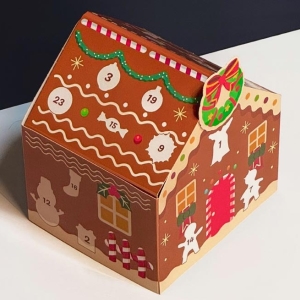 Adventní kalendář papírový - perníková chaloupka