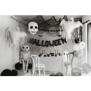 Balónek fóliový Duch bílý s třásněmi 93x86 cm