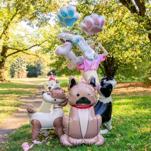 Balónek fóliový stojací Bulldog s kloboukem 60x98cm