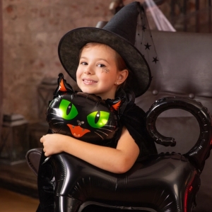 Balónek fóliový černá kočka 65x62 cm