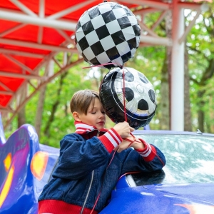 Balónek fóliový kulatý kostkovaný 45x50cm