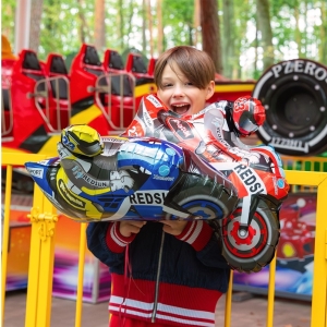 Balónek fóliový motorkář na motorce červený 66x53cm