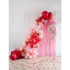 Balónek fóliový růžová mašle do girlandy 5 ks