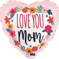 Balnek fliov srdce Love You Mom 46 cm