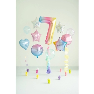 Balónek fóliový číslo 7 pastelově druhový 86 cm