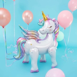 Balónek fóliový Jednorožec stojící 61 x 66 cm