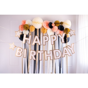 Banner Happy Birthday paprov 220x14,5 cm