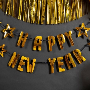 Banner Happy New Year zlat 150x14 cm