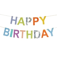 Banner Happy Birthday barevn 220 cm