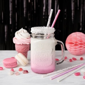 Brčka papírová bílá se stříbrnými hvězdami 10ks