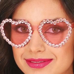 Brýle srdce růžové s kamínky