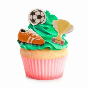 Cukrov dekorace na cupcakes Fotbal 8 ks