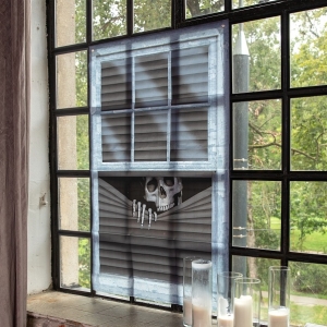 Dekorace halloweenská na okno (kostra) 80x120 cm