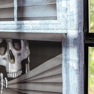 Dekorace halloweenská na okno (kostra) 80x120 cm