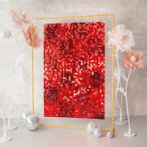 Dekorační čtvercový panel červený 30x30 cm 1ks