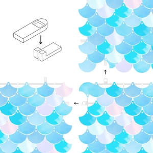 Dekorační čtvercový panel se šupinami iridescent 30x30 cm 1 ks