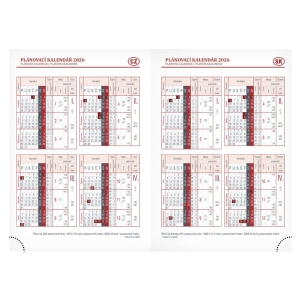 Diář 2026 hnědý s propiskou a gumou