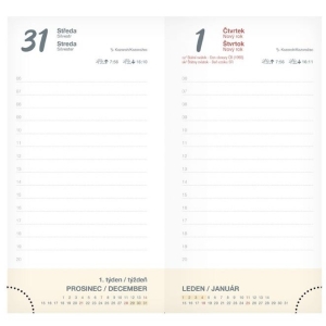 Diář 2026 bílý s černými květy