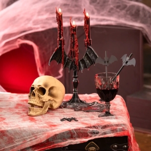 Svíčky Halloweenské černé s krví 2 ks