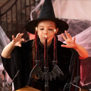 Svíčky Halloweenské černé s krví 2 ks