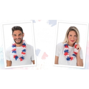 Havajský věnec červeno-modro-bílý