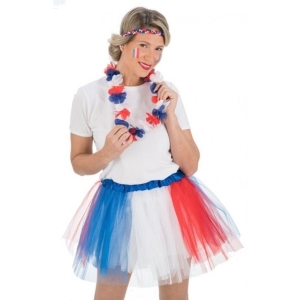 Havajský věnec červeno-modro-bílý