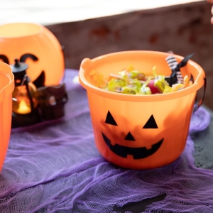 Kbelíček Halloweenský oranžový