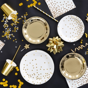 Kelímky paírové zlaté 220ml 6ks