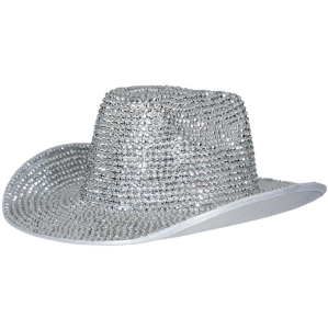 Klobouk dámský kovbojský stříbrný