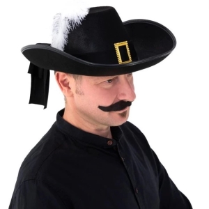 Klobouk mušketýrský černý