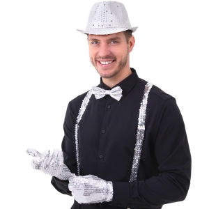 Klobouk stříbrný flitrovaný