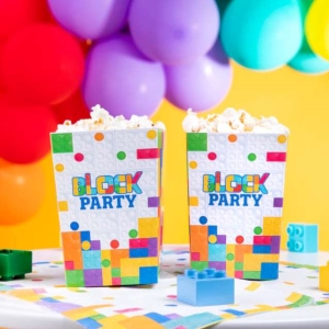 Krabičky na popcorn Block party 8,5 x 12,5 cm 6 ks