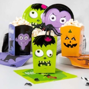 Krabičky na popcorn Halloween Monsters 10 x 7,5 cm 6 ks
