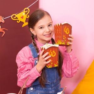 Krabička na popcorn Koně 8,5 x 13,5 cm 6 ks
