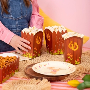 Krabička na popcorn Koně 8,5 x 13,5 cm 6 ks