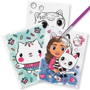 Malování s vodovkami Gábinčin kouzelný domeček 6 obrázků + štětec