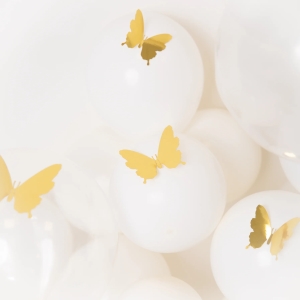 Samolepky na zeď 3D zlatí motýlci 12 ks